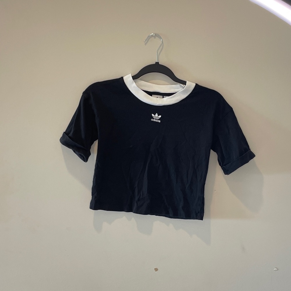 Black and white Adidas tee